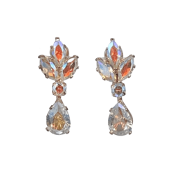 Aretes de noche rose gold de cristal tornasol
