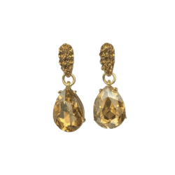 Aretes de noche de cristal color cafe