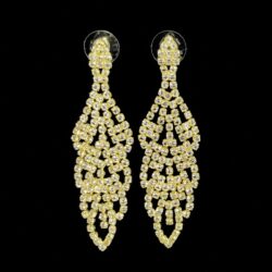 Aretes de noche christina collection dorados con cristales