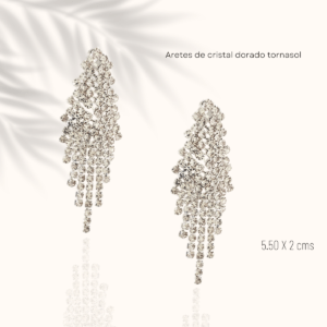 Aretes de noche de cristal plateado christina collection