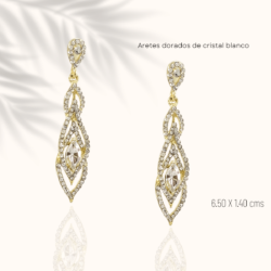 Aretes de noche largos dorados de cristal Christina Collection