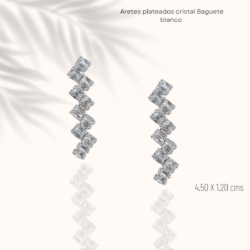 Aretes de noche plateados y cristal
