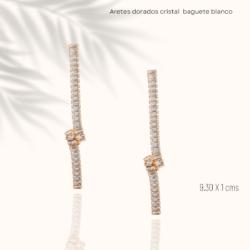 Aretes largo de noche dorados con cristal