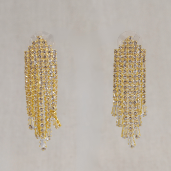 Aretes de noche dorados cristales