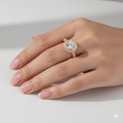 Anillo ajustable dorado acero inoxidable cristales est. 38240