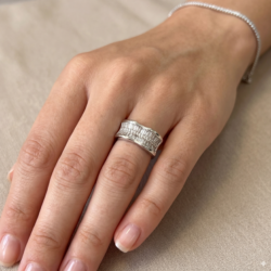 Anillo ajustable plateado cristales est. 38591