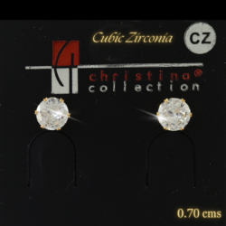 Broquel de noche cristal cubic zirconia 0.70 cms dorados est 18360