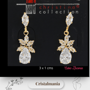 Aretes dorados cristal Cubic Zirconia marca Christina Collection