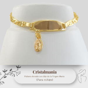 Pulsera para niña(o) dorada de la Virgen de Guadalupe acero inoxidable, joyeria religiosa, bisuteria dije de la Virgencita, medalla de la Virgen de Guadalupe, Para muchos fieles, llevar una medalla de la Virgen es una forma de protección y una expresión de su fe. La medalla se considera un recordatorio constante de la presencia amorosa de María y su disposición para interceder por los fieles.