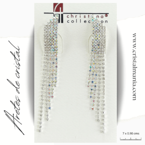 Aretes de noche plateados con cristal blanco y tornasol 7 x 0.90 cms. Elegir los aretes adecuados puede transformar por completo tu atuendo nocturno, añadiendo un toque de sofisticación y elegancia. Al elegir tus aretes, considera el estilo de tu vestido y el peinado que llevarás para asegurarte de que todo el conjunto esté en armonía. ¡Disfruta de tu noche con el brillo perfecto!