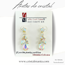 Aretes de noche dorados con cristal tornasol 4 x 1.50. Elegir los aretes adecuados puede transformar por completo tu atuendo nocturno, añadiendo un toque de sofisticación y elegancia. Al elegir tus aretes, considera el estilo de tu vestido y el peinado que llevarás para asegurarte de que todo el conjunto esté en armonía. ¡Disfruta de tu noche con el brillo perfecto!