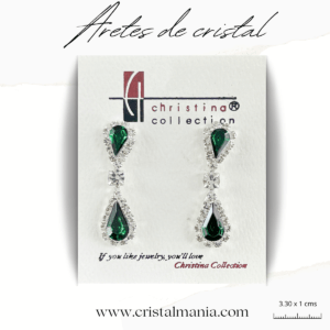 Aretes de noche plateados con cristal verde 3.30 x 1 cms. Elegir los aretes adecuados puede transformar por completo tu atuendo nocturno, añadiendo un toque de sofisticación y elegancia. Al elegir tus aretes, considera el estilo de tu vestido y el peinado que llevarás para asegurarte de que todo el conjunto esté en armonía. ¡Disfruta de tu noche con el brillo perfecto!