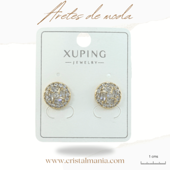 Aretes para mujer pequeños, redondos 1 cm dorados con cristales. Los aretes son un accesorio esencial en el mundo de la moda femenina. No solo completan un atuendo, sino que también pueden expresar la personalidad y el estilo de quien los lleva. Aretes de moda para mujer que están causando sensación este año