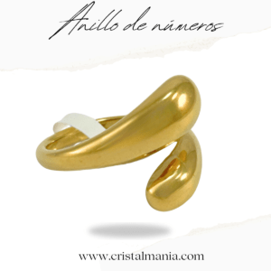 Anillo moderno de número dorado forma gotas. Los anillos son un accesorio esencial en el mundo de la moda, capaces de transformar un atuendo simple en uno sofisticado y elegante. Anillos para mujer modernos