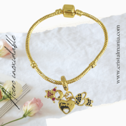 Pulsera estilos pandora en acero inoxidable con niños