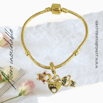 Pulsera estilos pandora en acero inoxidable con niños