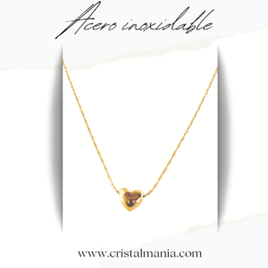 Collar con dije de corazón pequeño dorado en acero inoxidable. Los collares con dijes de corazón son un accesorio clásico y atemporal que nunca pasa de moda. Estos collares son perfectos para expresar amor, cariño y afecto, y son un regalo ideal para cualquier ocasión especial