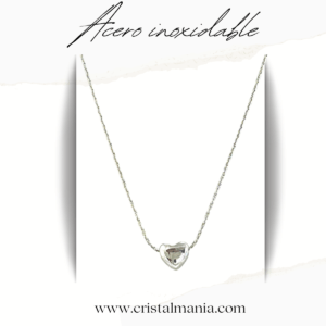 Collar con dije de corazón pequeño plateado en acero inoxidable. Los collares con dijes de corazón son un accesorio clásico y atemporal que nunca pasa de moda. Estos collares son perfectos para expresar amor, cariño y afecto, y son un regalo ideal para cualquier ocasión especial