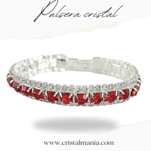 Pulsera plateada de cristal blanco y rojo marca Christina Collection. Las pulseras de cristal son accesorios elegantes y versátiles que pueden transformar cualquier atuendo en una opción deslumbrante para una noche especial. Pulsera de cristal perfecta para lucir espectacular en cualquier evento nocturno. ¡Déjate deslumbrar por el brillo y la elegancia de estos hermosos accesorios!