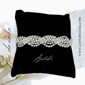 Pulsera plateada trensada de cristal marca Christina Collection