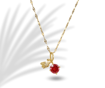 Collar dorado en forma de flor tulipan con cristal rojo de joyería moderna con  flores se ha convertido en una tendencia prominente en el mundo de la moda y el diseño. Estos accesorios no solo simbolizan el amor y el afecto, sino que también representan una declaración de estilo personal.