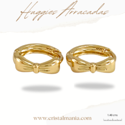 Arracadas huggies doradas de acero inoxidable de 1.40 cms con moños, Arracadas, aros acero inoxidable pequeños aretes de aro hipoalergénico Huggies aros color oro para mujer