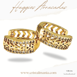 Arracadas huggies doradas acero inoxidable cristales 1.50 cms, Arracadas, aros acero inoxidable pequeños aretes de aro hipoalergénico Huggies aros color oro para mujer, Joyería para Mujer Ideal como Regalos para Mujer Cumpleaños y Regalos para Mamá Originales