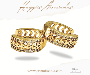 Arracadas huggies doradas acero inoxidable cristales 1.50 cms, Arracadas, aros acero inoxidable pequeños aretes de aro hipoalergénico Huggies aros color oro para mujer, Joyería para Mujer Ideal como Regalos para Mujer Cumpleaños y Regalos para Mamá Originales