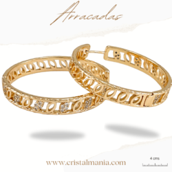 Arracadas doradas acero inoxidable con cristales de 4 cms, Arracadas, aros acero inoxidable grandes aretes de aro hipoalergénico, aros color oro para mujer, Joyería para Mujer Ideal como Regalos para Mujer Cumpleaños y Regalos para Mamá Originales