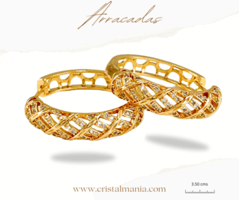 Arracadas doradas acero inoxidable con cristales de 3.50 cms, Arracadas, aros acero inoxidable grandes aretes de aro hipoalergénico, aros color oro para mujer, Joyería para Mujer Ideal como Regalos para Mujer Cumpleaños y Regalos para Mamá Originales