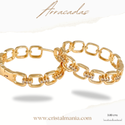 Arracadas doradas acero inoxidable con cristales de 3.80 cms, Arracadas, aros acero inoxidable grandes aretes de aro hipoalergénico, aros color oro para mujer, Joyería para Mujer Ideal como Regalos para Mujer Cumpleaños y Regalos para Mamá Originales