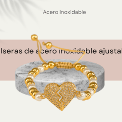 Pulsera de moda ajustable con dije de corazón, Pulsera de moda para mujer, accesorios de mujer, joyería para mujeres, pulsera para mujeres de bisuteria