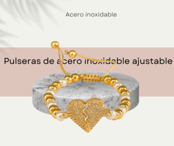 Pulsera de moda ajustable con dije de corazón, Pulsera de moda para mujer, accesorios de mujer, joyería para mujeres, pulsera para mujeres de bisuteria