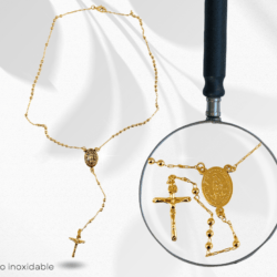 Rosario dorado con la Virgen de Guadupe y una cruz,  joyeria religiosa, joyería católica, regalos para primera comunión, regalo para bautizo o comunión. "Una guía para tu oración diaria, un refugio en la fe"