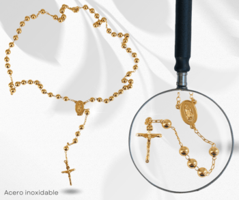 Rosario dorado con Virgen de Guadalupe y una cruz,  joyeria religiosa, joyería católica, regalos para primera comunión, regalo para bautizo o comunión. "Una guía para tu oración diaria, un refugio en la fe"