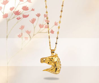 Collar con dije de caballo, joyeria vaquera en acero inoxidable, collares vaqueros para mujer con dijes de caballos, dijes dorados de caballos