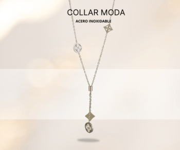 Collar con dijes de moda plateado, accesorios mujer joyeria acero inoxidable. Bisuteria de moda para mujer, moda 2025