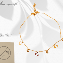 Pulsera para pies, pulso para tobillos de mujeres en dorado con adornos moda,  pulsera para pie de mujer