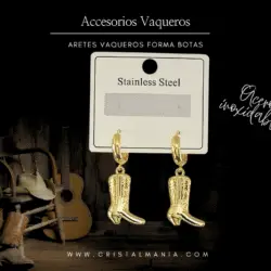 Aretes vaqueros con dijes de botas, joyeria vaquera en acero inoxidable. La moda vaquera ha sido una tendencia duradera que combina la rusticidad del campo con un estilo elegante y contemporáneo, Ideal para aquellas que buscan un look distintivo y lleno de personalidad.