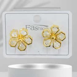 Aretes dorados acero inoxidable con cristales