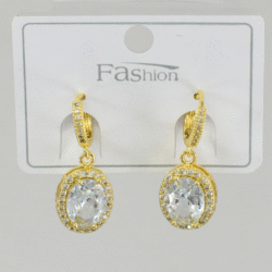 Aretes dorados acero inoxidable con cristales