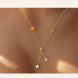 Collar con dijes de moda dorado, accesorios mujer joyeria acero inoxidable est 39403