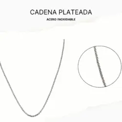 Cadena delgada en color plateado en acero inoxidable est 39429
