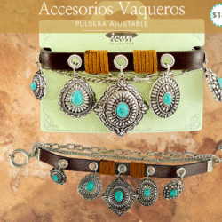 Pulsera vaquera con dijes clasicos vaqueros 🤠 Estilo vaquero en cada detalleEsta pulsera vaquera con dijes de caballos combina elegancia rústica y carácter. Ideal para mujeres que aprecian los detalles con significado y la belleza del estilo western. Su diseño delicado aporta un toque distintivo y refinado a cualquier look.