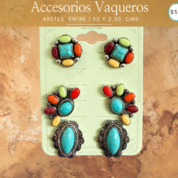 Aretes vaqueros 3 pares entre 1.50 y 3.20 cms  🔥 Aretes únicos para un estilo auténtico Resalta tu estilo con estos aretes vaqueros, ideales para mujeres con espíritu libre y auténtico. Su diseño combina el encanto rústico del estilo western con toques modernos que los hacen perfectos para cualquier ocasión. Ligeros, cómodos y llenos de personalidad, son el accesorio ideal para completar tu look boho, country o casual con un toque original.