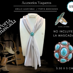 Porta mascadas 🤍 Combina tradición y estilo moderno. (no incluye la mascada). Luce auténtica y con estilo con este porta mascadas vaquero ajustable en color turquesa. Ideal para complementar tus outfits western o boho, su diseño combina funcionalidad con un toque elegante y rústico. Fácil de ajustar y cómodo de llevar, es el accesorio perfecto para darle personalidad a tu mascada o pañuelo favorito.