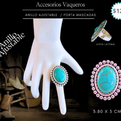 Dale un toque auténtico y lleno de estilo a tu look con este anillo vaquero ajustable en tono turquesa. Inspirado en el espíritu del viejo oeste, su diseño artesanal combina detalles metálicos con piedras turquesa que evocan libertad, fuerza y elegancia rústica. Su tamaño ajustable lo hace ideal para cualquier dedo, brindándote comodidad sin sacrificar estilo. Perfecto para complementar outfits boho, country o simplemente destacar con un accesorio único y llamativo.