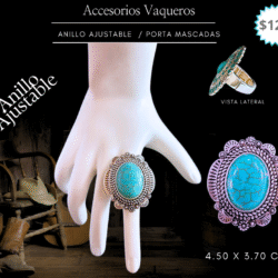 Luce auténtica y con estilo con este anillo vaquero ajustable en color turquesa. Su diseño femenino y rústico es ideal para destacar tu look boho o country. Cómodo, llamativo y hecho para mujeres con alma libre.