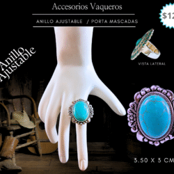 Luce auténtica y con estilo con este anillo vaquero ajustable en color turquesa. Su diseño femenino y rústico es ideal para destacar tu look boho o country. Cómodo, llamativo y hecho para mujeres con alma libre.
