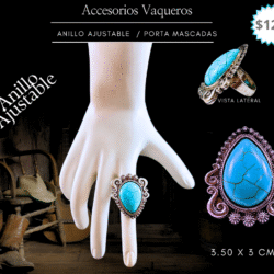 🔄 Ajustable y cómodo para cualquier mano. Luce auténtica y con estilo con este anillo vaquero ajustable en color turquesa. Su diseño femenino y rústico es ideal para destacar tu look boho o country. Cómodo, llamativo y hecho para mujeres con alma libre.